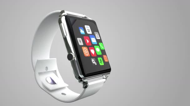 Smart watch isolato su bianco — Video Stock