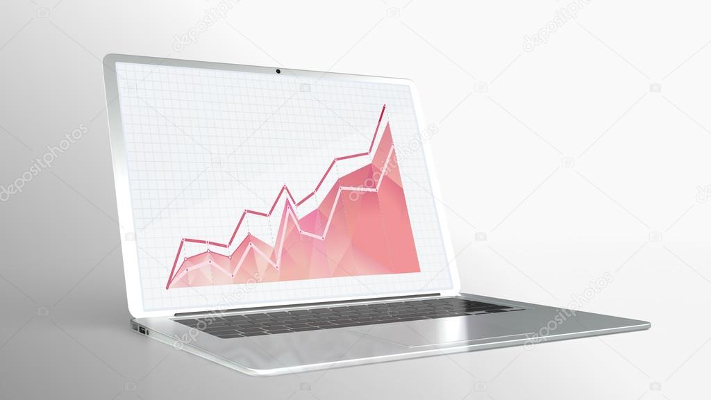 Businessman analyzing investment charts with laptop. Accounting