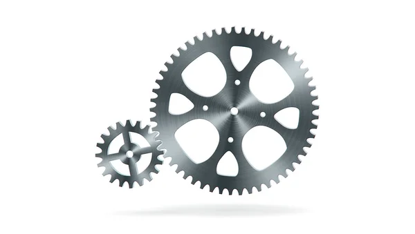 Animação simples de duas rodas de engrenagem em cores cinzentas — Fotografia de Stock