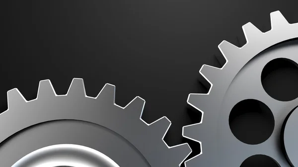 iki cogwheels karanlık yüzeyinde birlikte