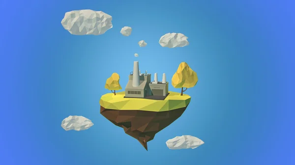 Broşür / katalog kitapçık / Web sayfa tasarım şablonu çokgenler ve fabrika ile