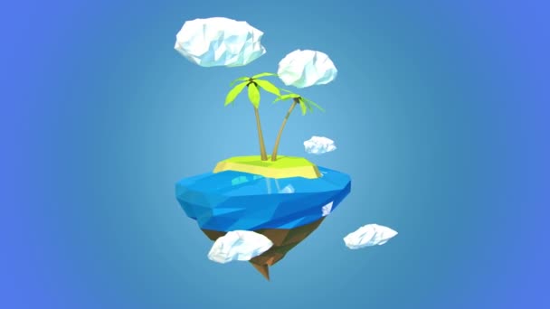 Petite belle planète-île flottant dans le ciel 