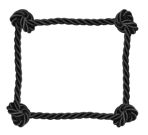 Fekete kötél elszigetelt — Stock Fotó