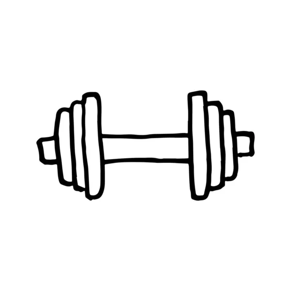 Dumbbell Sports Equipment Silhouette Sketch Icon — Stock Vector