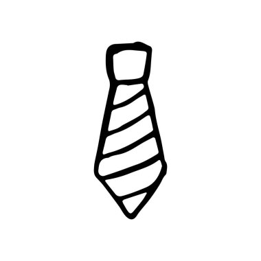Kravat çizimi. siyah siluet izole edildi