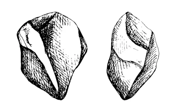 孤立的大石头 鹅卵石 — 图库矢量图片
