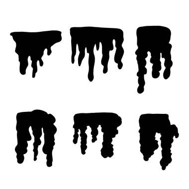 Sarkıt silueti. izole boya fırçaları