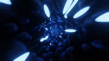 Tünelin arka planı. Geometrik şekiller moleküller siber uzay