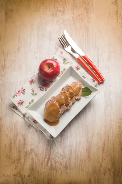 Apple Krema soslu bonfile — Stok fotoğraf