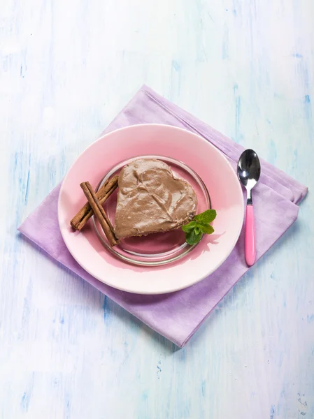 Cheese cake with chocolate — Stock Photo, Image