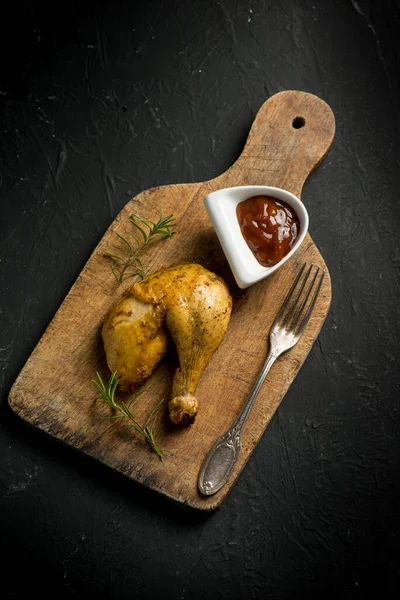 Chicken Legs Barbeque Sauce Pepper Salt Rosemary — Stock Photo, Image
