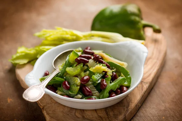 Fresh Salad Red Beans Pepper Celery — 图库照片