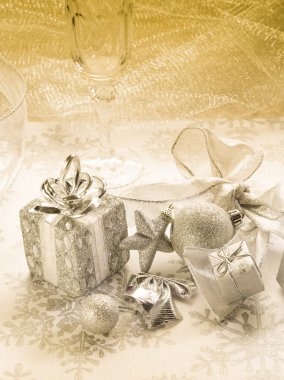 Altın Noel arkaplanı 