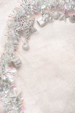 Gümüş Noel süsleri arka plan