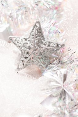 Gümüş Noel süsleri arka plan