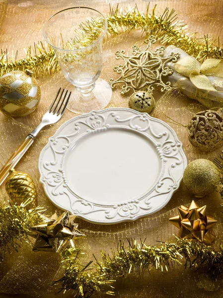 Gold christmas table — Stock Photo, Image