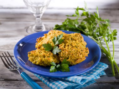 rice croquette with parsley clipart