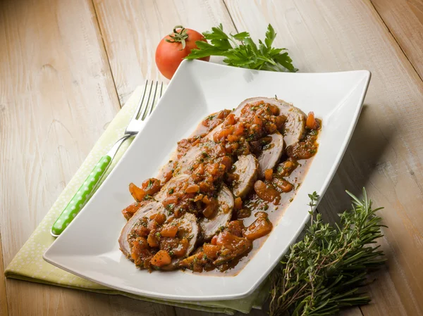 Carne asada con tomates — Foto de Stock