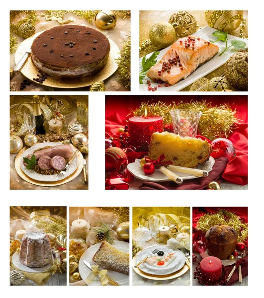 Collage di cibo di Natale tradizionale misto — Foto Stock