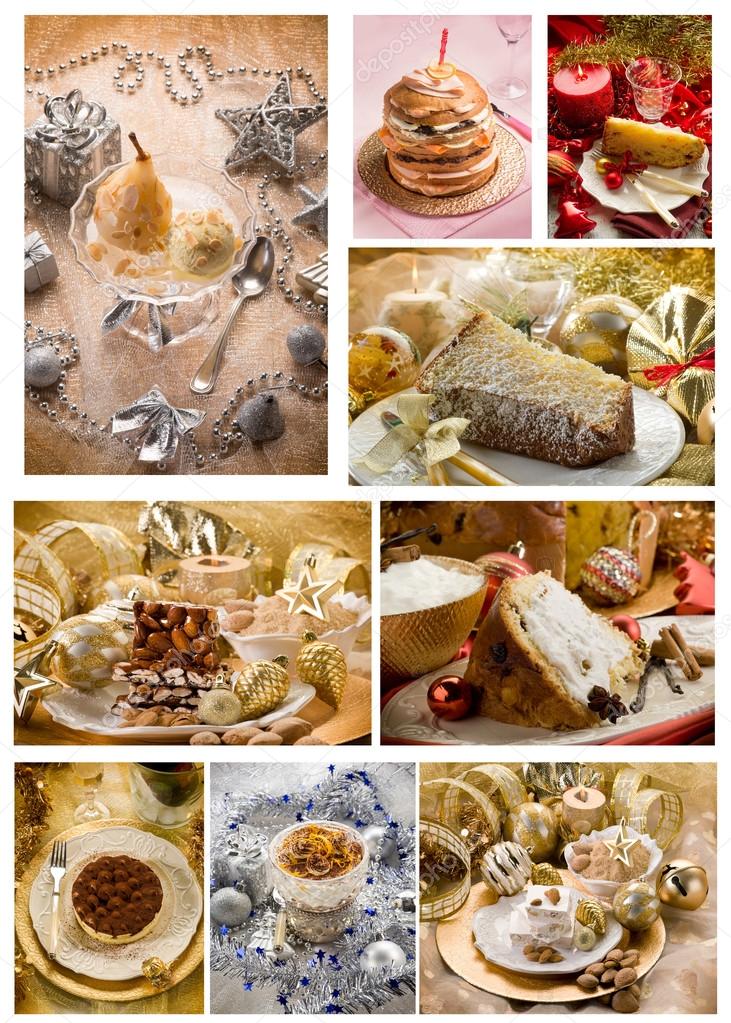 collage of christmas traditional dessert