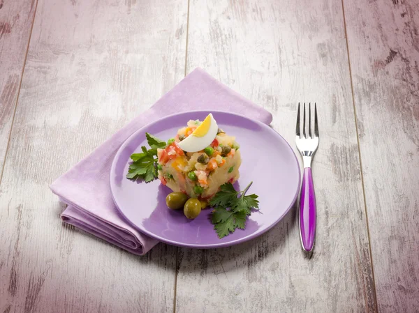 Ciasto ziemniaczane domowe, wegetariańskie — Zdjęcie stockowe