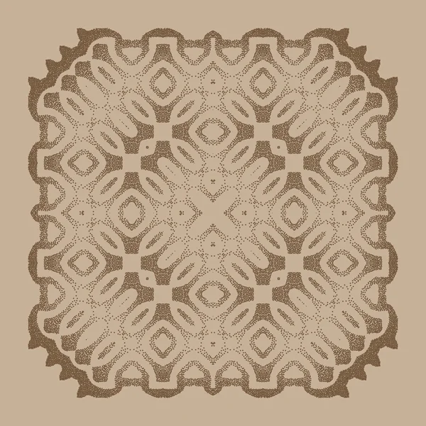 Vector gestippelde patroon frame of een diepdruk stijl ornament. stoffige grunge bezaaid geïsoleerde op achtergrond — Stockvector