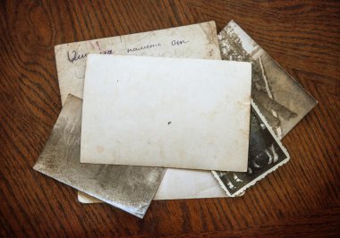 ahşap doku kartında Vintage kağıt