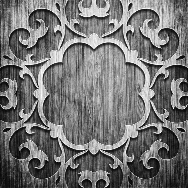 Чорний різьблений дерев'яний візерунок — стокове фото