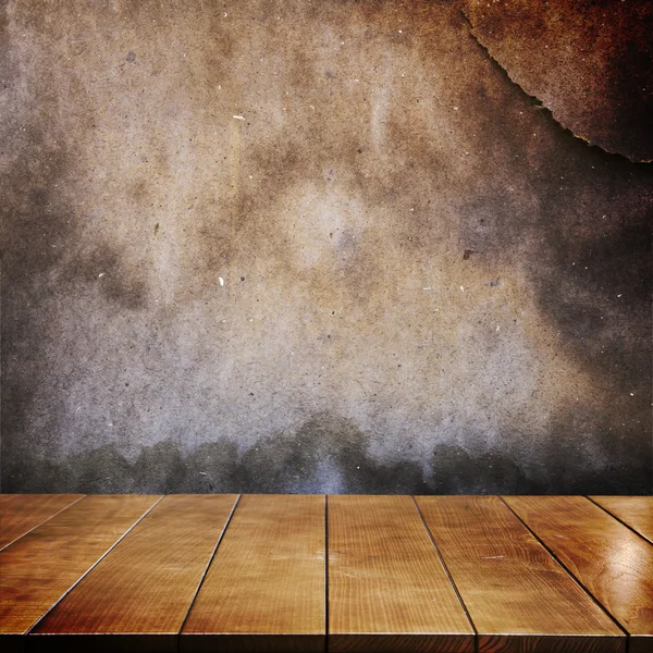 Pusty drewnianym stole w tło wnętrze dla produktu montaż — Zdjęcie stockowe