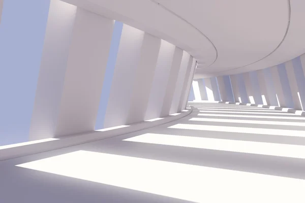 Abstract corridor interior. 3d render illustration — Stock Photo, Image