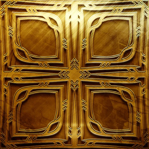 Placa de metal dourado com ornamento clássico coleção .Vintage — Fotografia de Stock