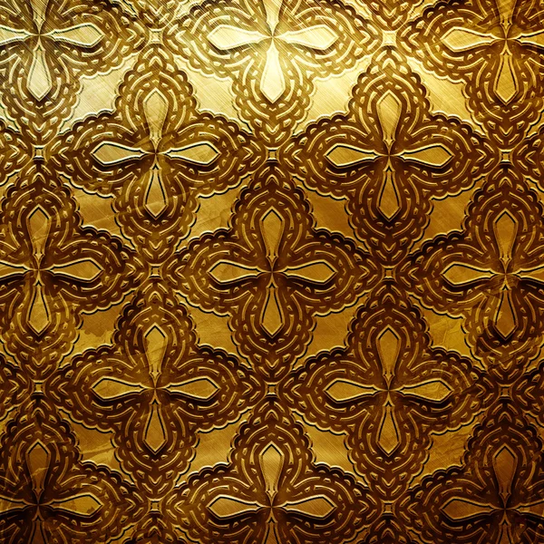 Placa de metal dourado com ornamento clássico coleção .Vintage — Fotografia de Stock