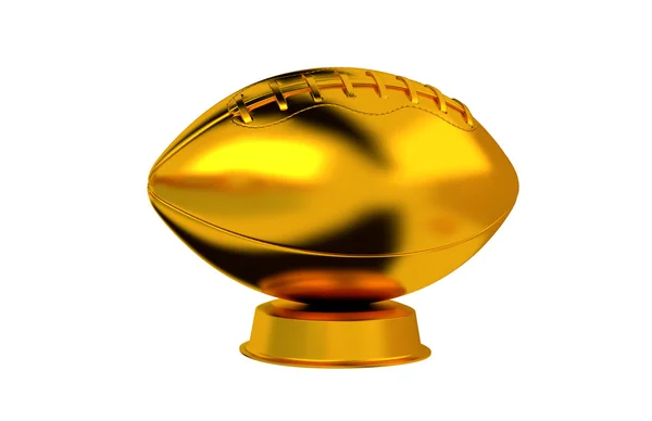 American Football trophy in Gold with a white background — Stock Photo, Image