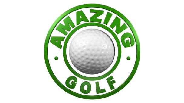 Amazing Golf ball med vit bakgrund — Stockvideo