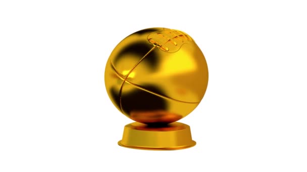 American Football trophy in Gold with white background — Stock Video