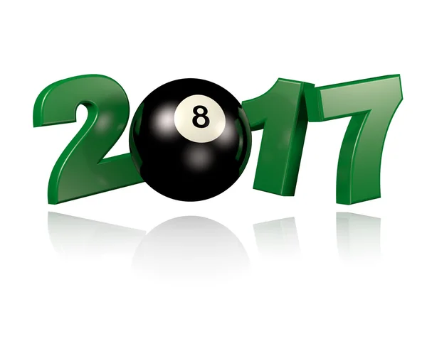 Pool ball 2017 design avec un fond blanc — Photo