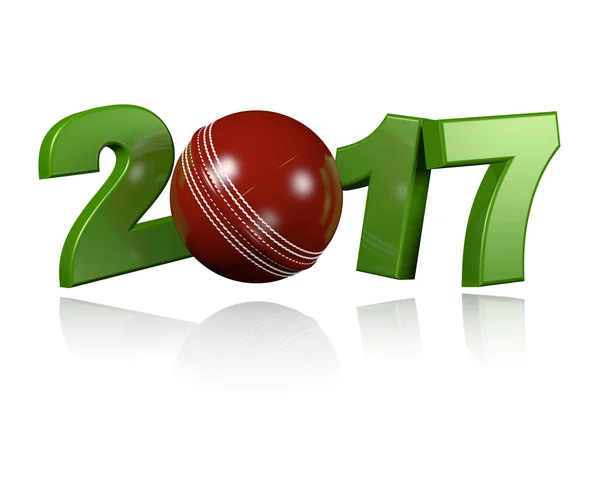 Cricket ball 2017 design avec un fond blanc — Photo