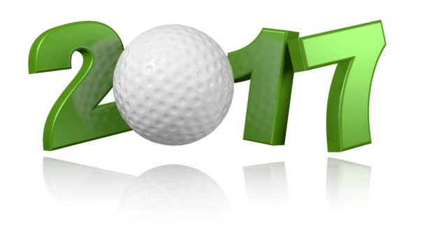Beyaz bir arka plan ile Golf 2017 — Stok video