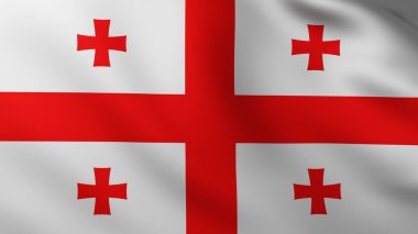 Büyük Gürcistan Bayrağı dalga desenli rüzgarda tam ekran arkaplan