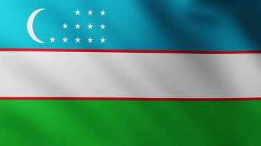 Büyük Özbekistan Bayrağı dalga desenli tam ekran arkaplan