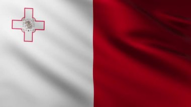Rüzgarda dalgalanan büyük Malta bayrağı tam ekran arkaplan