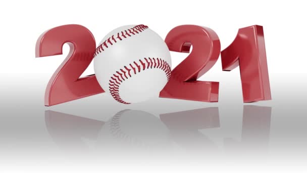 Baseball 2021 Design Infinite Rotation White — Wideo stockowe