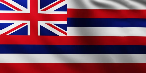 Большой Флаг Острова Хавай Фоне Полного Экрана Ветру Волновой Структурой — стоковое фото