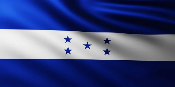 Bandeira Grande República Honduras Fundo Tela Cheia Vento Com Padrões — Fotografia de Stock