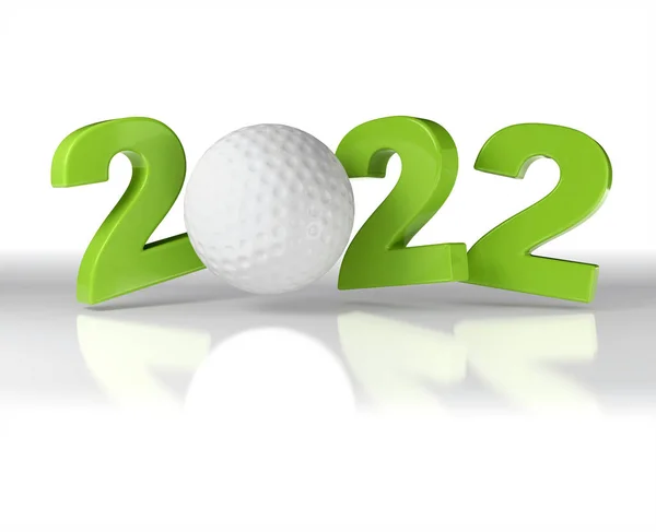 Pallina Golf 2022 Design Con Sfondo Bianco — Foto Stock