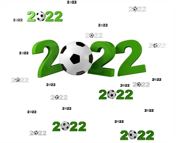 Muitos Projetos Futebol 2022 Com Muitas Bolas Fundo Branco — Fotografia de Stock