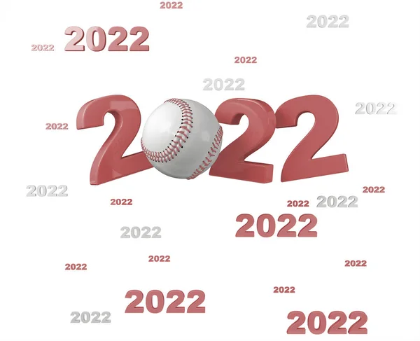 Багато Дизайнів Бейсболу 2022 Білим Тлом — стокове фото