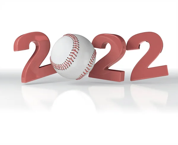 Baseball 2022 Design Fehér Háttér — Stock Fotó