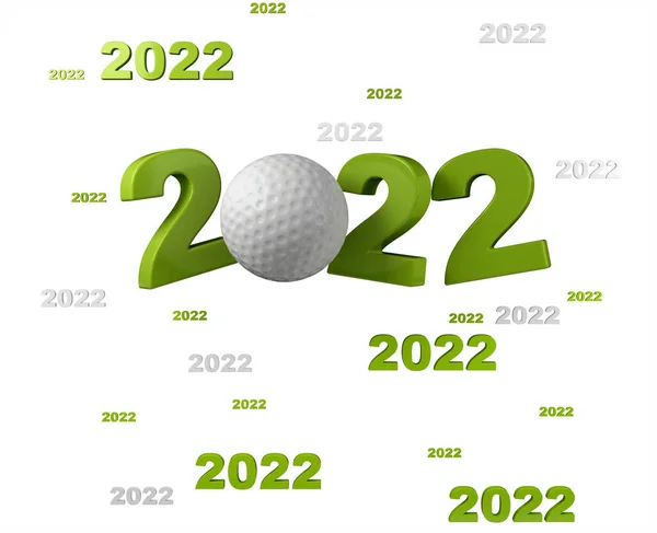 Muitas Bolas Golfe 2022 Desenhos Com Fundo Branco — Fotografia de Stock
