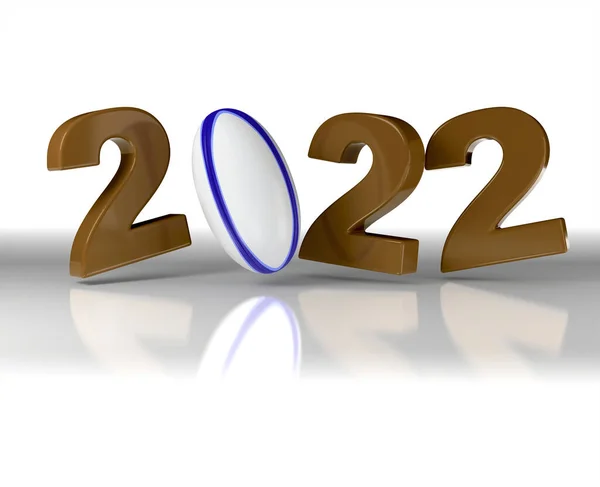 Rugby 2022 Diseño Con Fondo Blanco — Foto de Stock